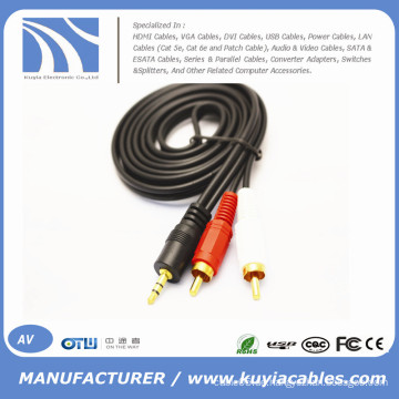 3.5mm zu 2rca Kabel männlich zu Mann für Computer / VCD / DVD / HDTV / MP3